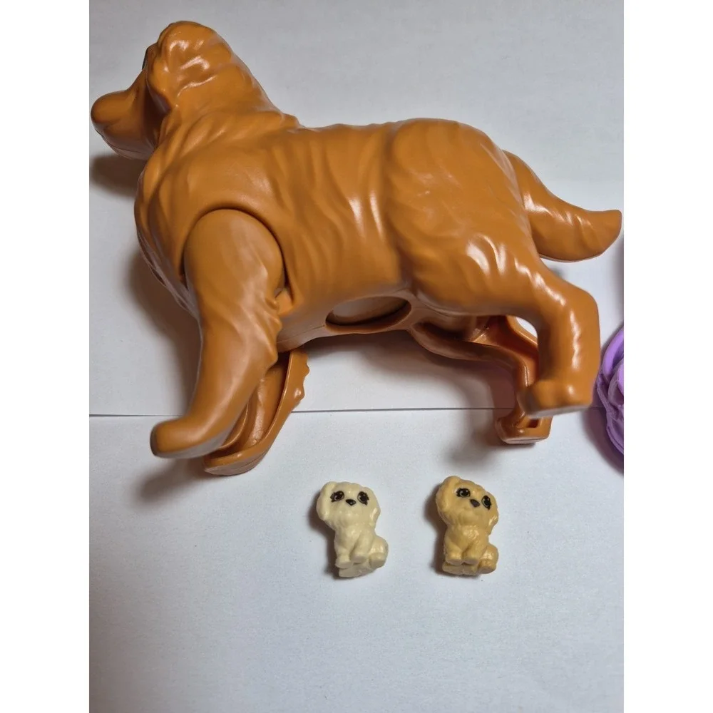 Mattel Barbie Pet Golden Retriever Pregnant Dog Taffy With Newborn Puppy